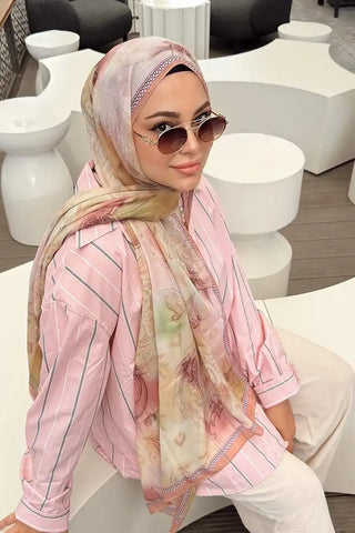 Kübra Kuş Prestige Vintage Desen Şal - Renkli