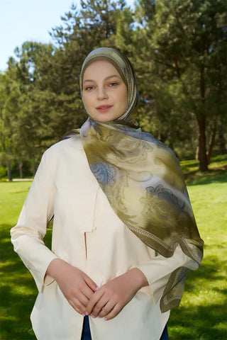 Prestige Vintage Desen Şal - Yeşil