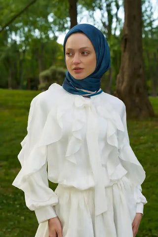 Rustic Batik Desen Eşarp - Mavi