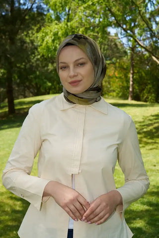 Rustic Rosie Desen Eşarp - Haki