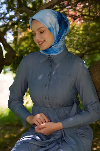 Rustic Rosie Desen Eşarp - Mavi