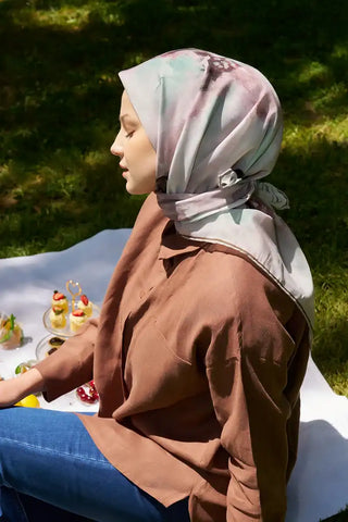 Rustic Rosie Desen Eşarp - Vizon