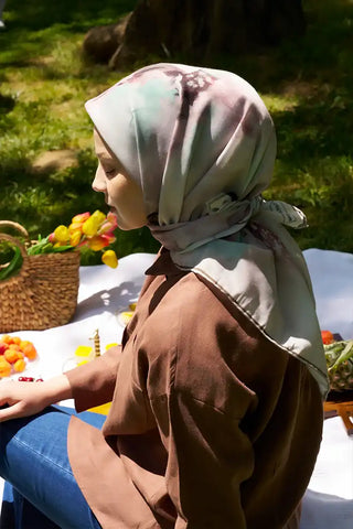 Rustic Rosie Desen Eşarp - Vizon