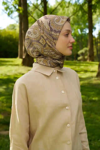 Rustic Mistral Desen Eşarp - Yağ Yeşili