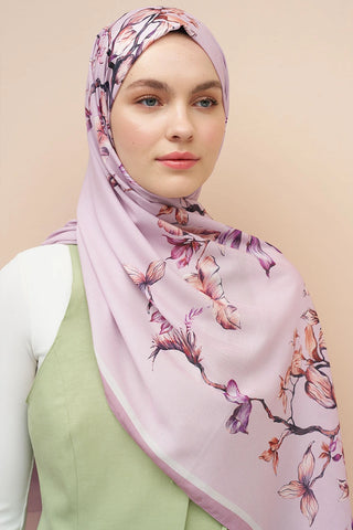 Sage Desen İtalyan İpeği Şal - Pembe