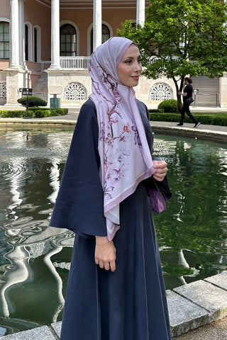 Sage Desen İtalyan İpeği Şal - Pembe
