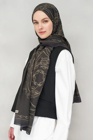 Sarmal Desen Tensel Şal - Acı Kahve