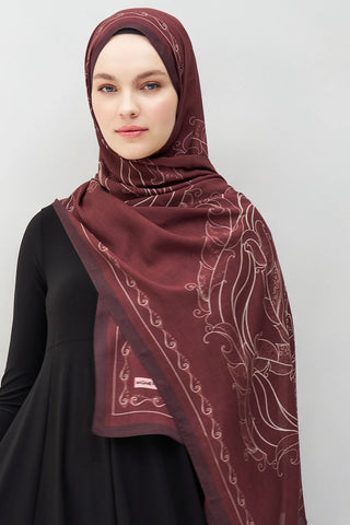 Sarmal Desen Tensel Şal - Bordo