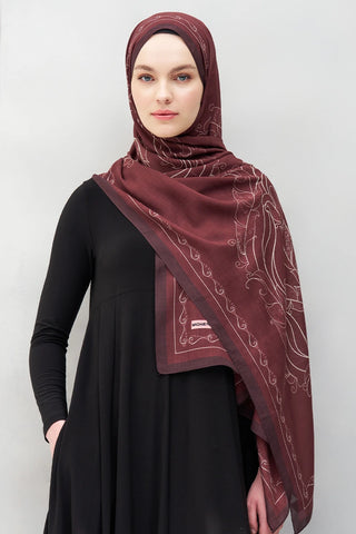 Sarmal Desen Tensel Şal - Bordo