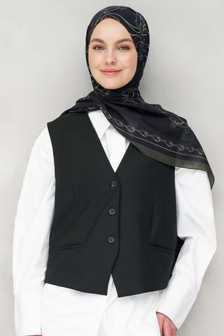 Sarmal Desen Tensel Şal - Haki