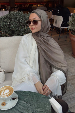 Sarmal Desen Tensel Şal - Mocha