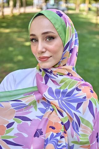 Seremoni Koleksiyonu Blossom Desen Şal - Yeşil