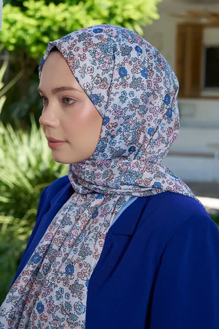 Seremoni Koleksiyonu Daisy Desen Şal - İndigo