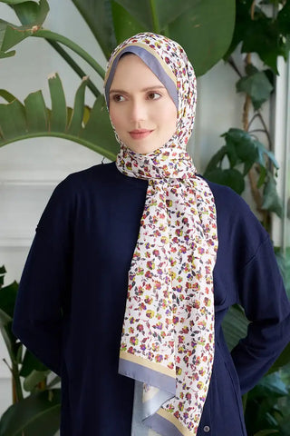 Seremoni Koleksiyonu Fresia Desen Şal - Füme