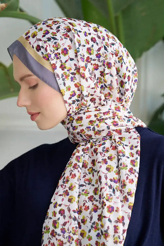 Seremoni Koleksiyonu Fresia Desen Şal - Füme