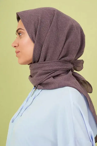 Taşlanmış Pamuk Eşarp - Mor