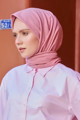 Taşlanmış Pamuk Eşarp - Rose