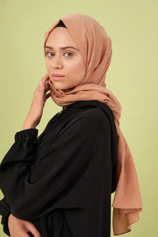 Taşlanmış Pamuk Şal - Badem