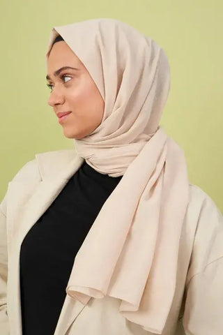 Taşlanmış Pamuk Şal - İnci