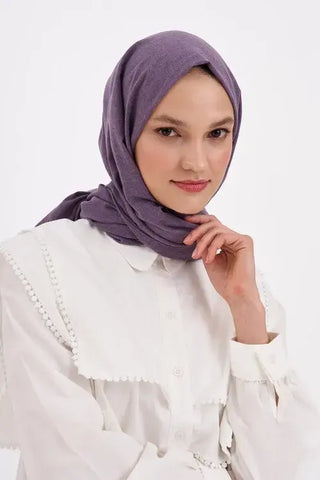 Taşlanmış Pamuk Şal - Leylak