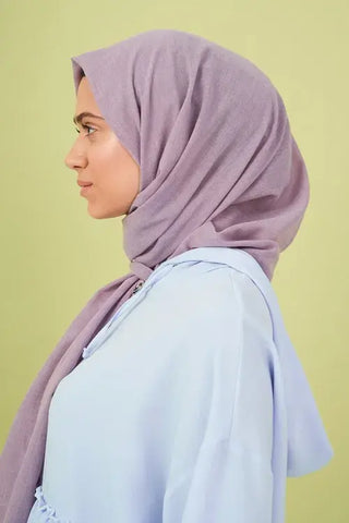 Taşlanmış Pamuk Şal - Lila
