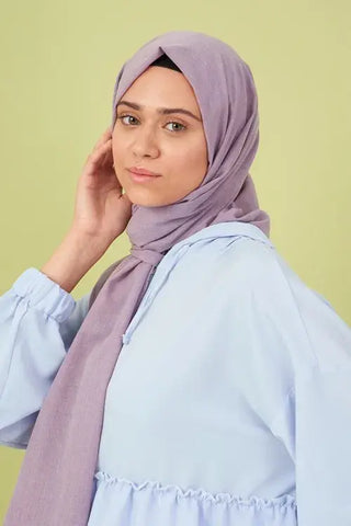 Taşlanmış Pamuk Şal - Lila