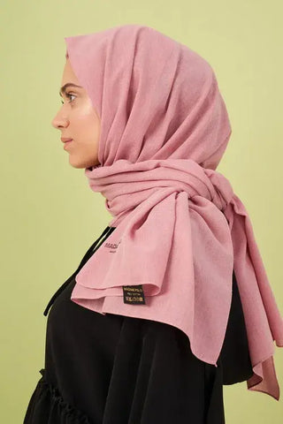 Taşlanmış Pamuk Şal - Rose