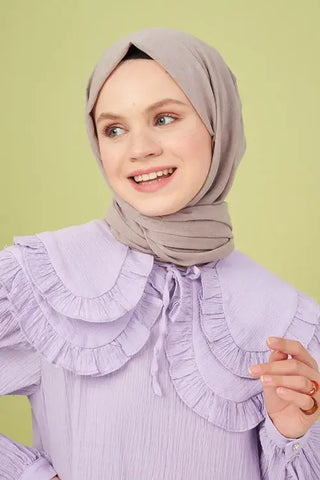 Taşlanmış Pamuk Şal - Vizon