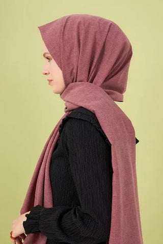 Taşlanmış Pamuk Şal - Yaban Mersini