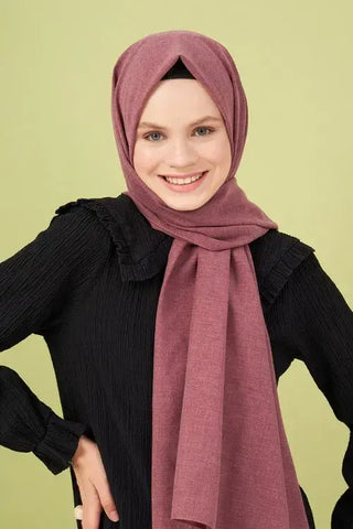 Taşlanmış Pamuk Şal - Yaban Mersini