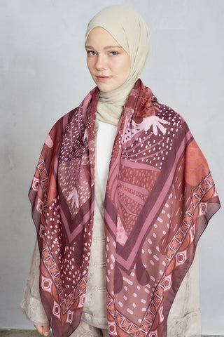 Willow Desen Omuz Şalı - Bordo