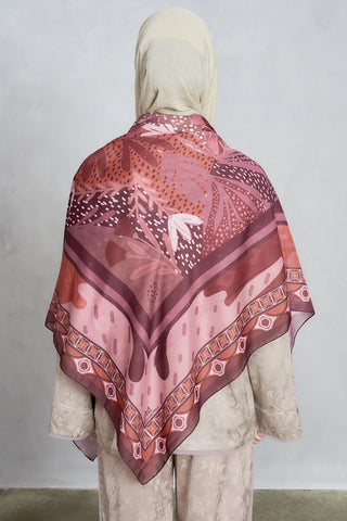 Willow Desen Omuz Şalı - Bordo