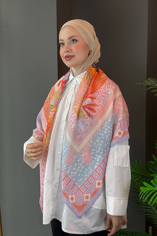 Willow Desen Omuz Şalı - Pembe