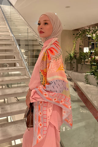 Willow Desen Omuz Şalı - Pembe