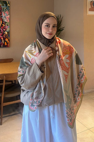 Willow Desen Omuz Şalı - Yağ Yeşili