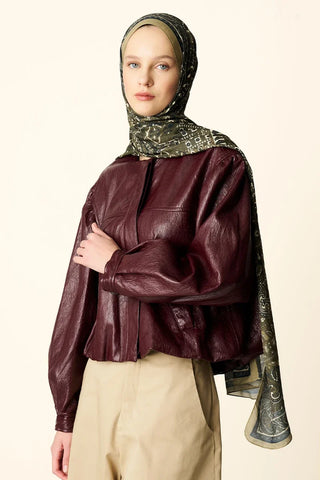 Yekta Desenli Pamuk Dokulu Şal - Yeşil